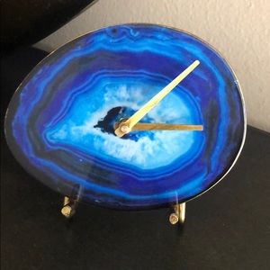 Agate blue and gold decorative clock